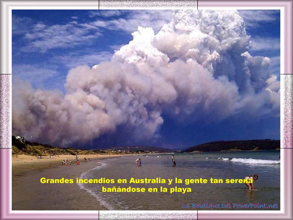 Grandes incendios en Australia y la gente tan serena bañándose en la playa