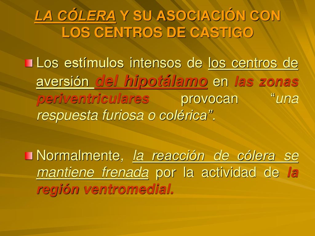 LA CÓLERA Y SU ASOCIACIÓN CON LOS CENTROS DE CASTIGO