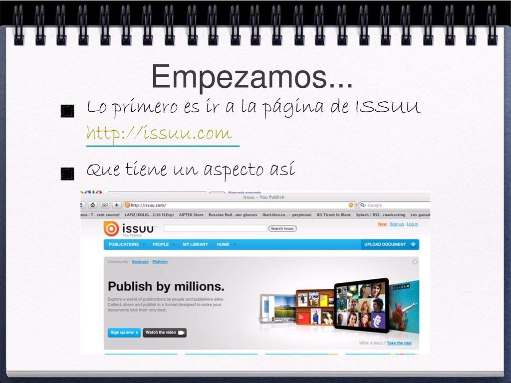 Empezamos... Lo primero es ir a la página de ISSUU