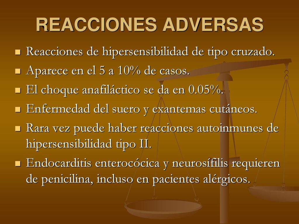 REACCIONES ADVERSAS Reacciones de hipersensibilidad de tipo cruzado.