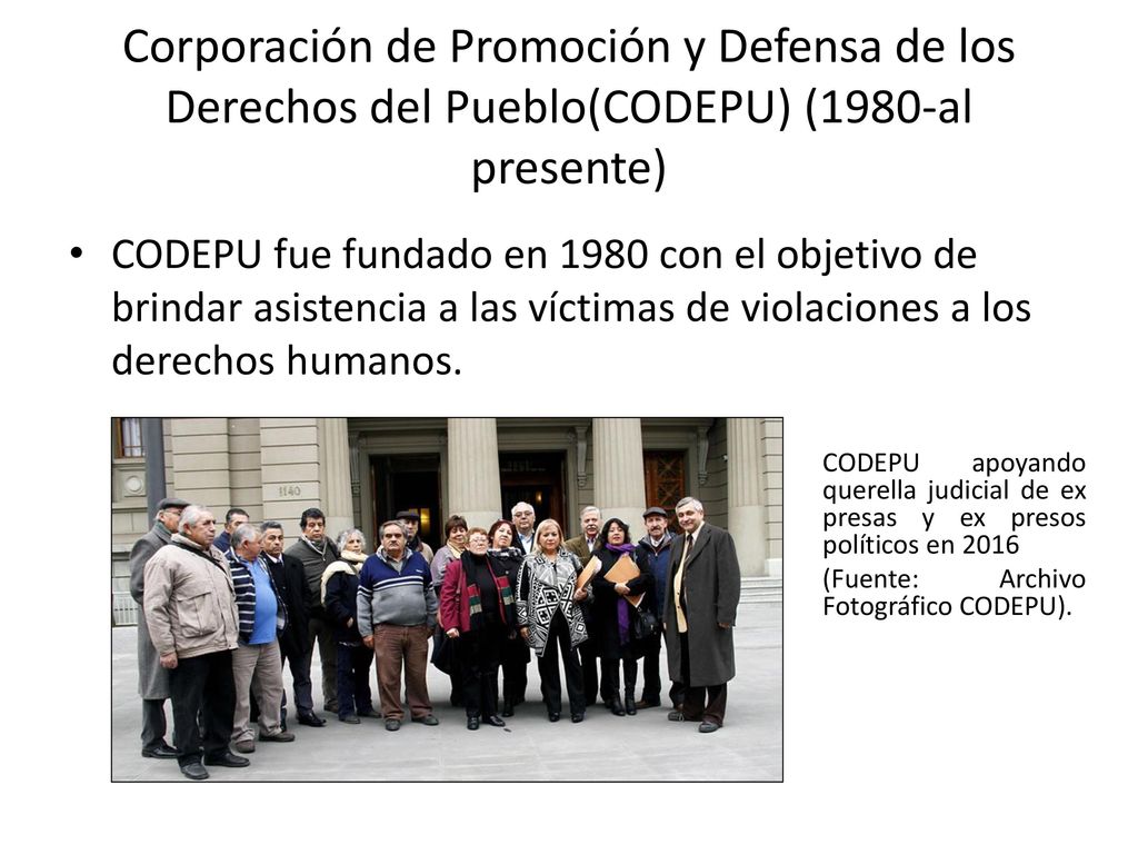Corporación de Promoción y Defensa de los Derechos del Pueblo(CODEPU) (1980-al presente)