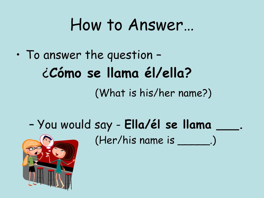 How to Answer… ¿Cómo se llama él/ella (What is his/her name )