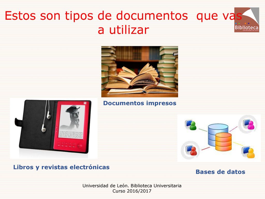 Estos son tipos de documentos que vas a utilizar