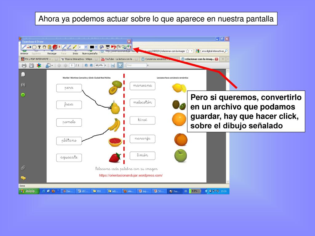 Ahora ya podemos actuar sobre lo que aparece en nuestra pantalla