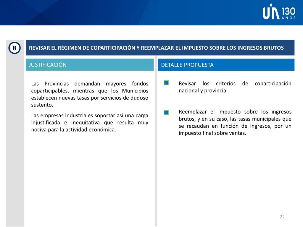REVISAR EL RÉGIMEN DE COPARTICIPACIÓN Y REEMPLAZAR EL IMPUESTO SOBRE LOS INGRESOS BRUTOS