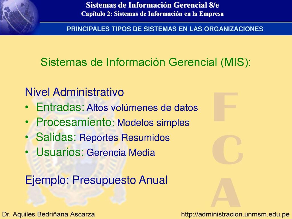 PRINCIPALES TIPOS DE SISTEMAS EN LAS ORGANIZACIONES