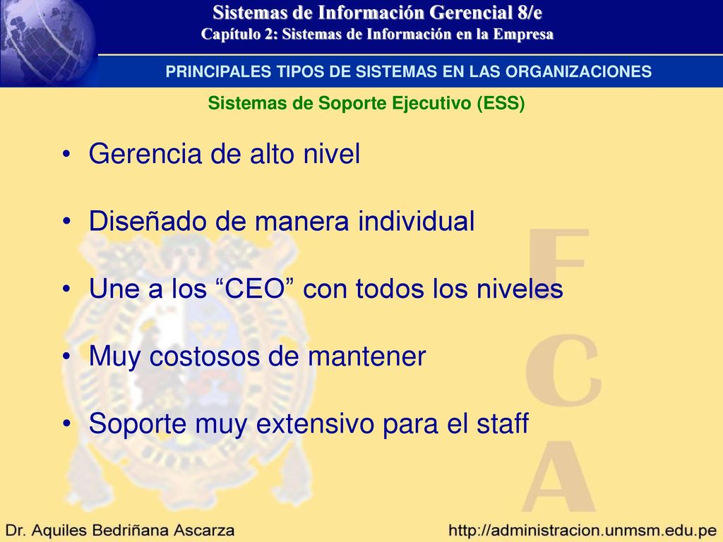 PRINCIPALES TIPOS DE SISTEMAS EN LAS ORGANIZACIONES