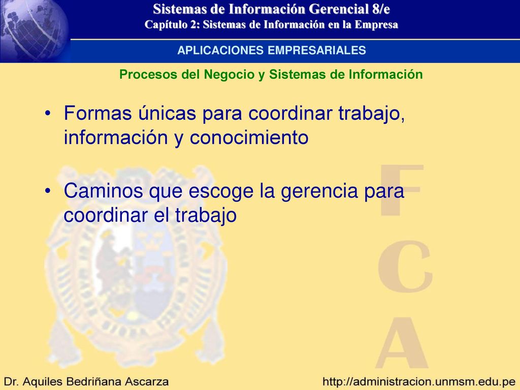 Formas únicas para coordinar trabajo, información y conocimiento