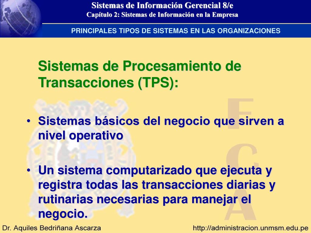 PRINCIPALES TIPOS DE SISTEMAS EN LAS ORGANIZACIONES