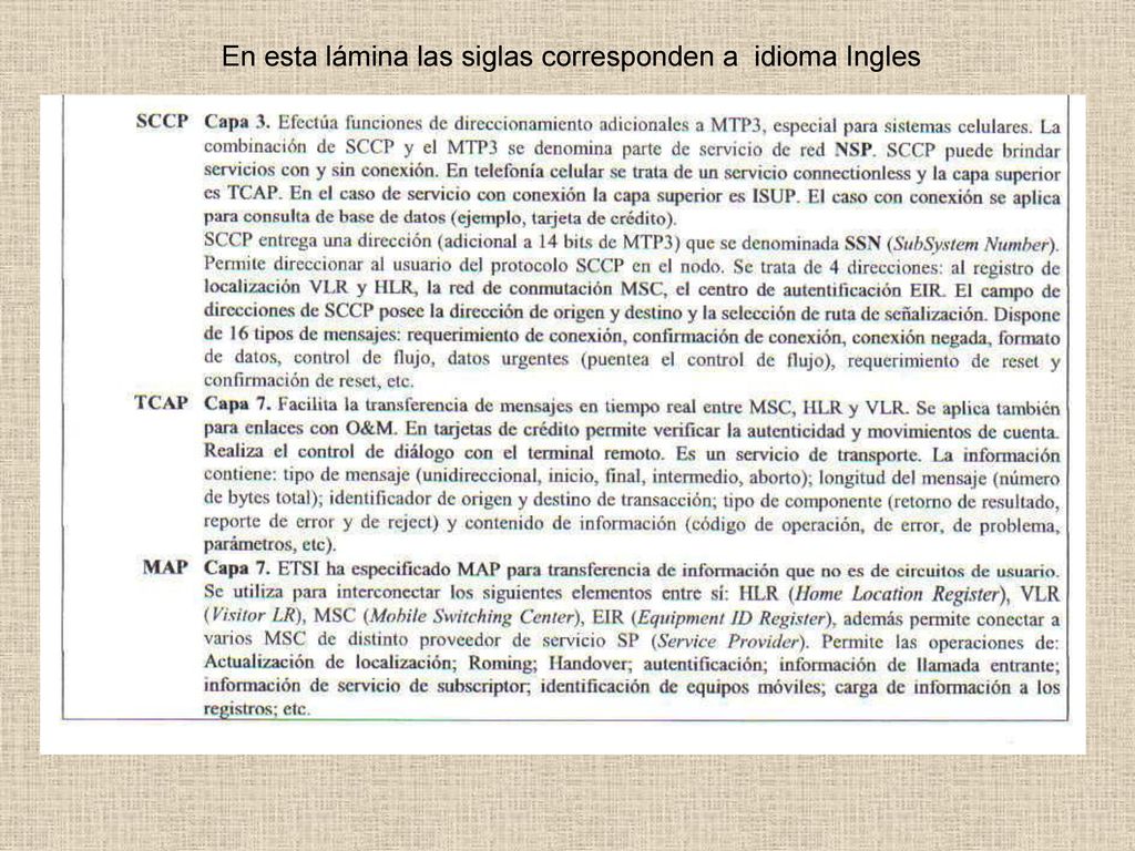 En esta lámina las siglas corresponden a idioma Ingles
