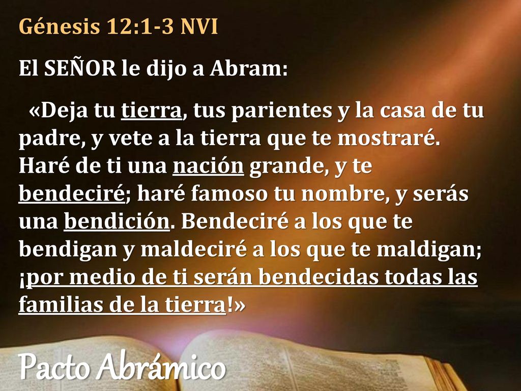 Pacto Abrámico Génesis 12:1-3 NVI El SEÑOR le dijo a Abram: