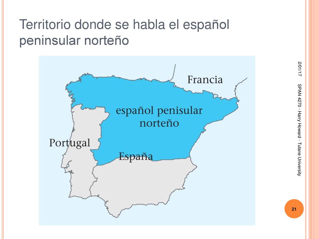 Territorio donde se habla el español peninsular norteño