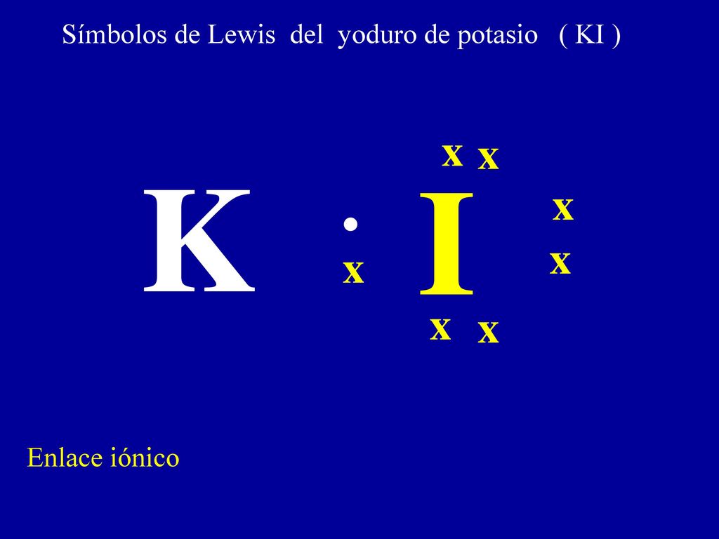Símbolos de Lewis del yoduro de potasio ( KI )