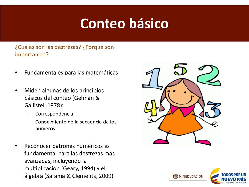 Conteo básico ¿Cuáles son las destrezas ¿Porqué son importantes