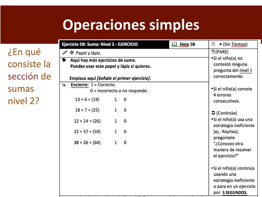 Operaciones simples ¿En qué consiste la sección de sumas nivel 2