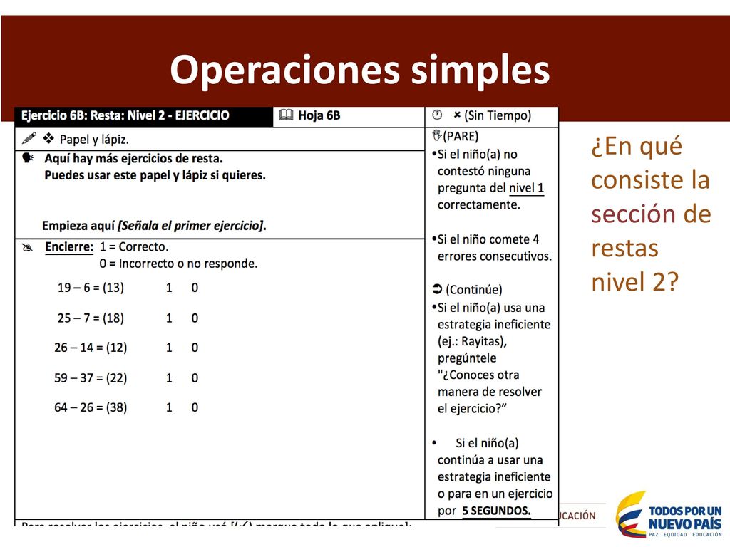 Operaciones simples ¿En qué consiste la sección de restas nivel 2