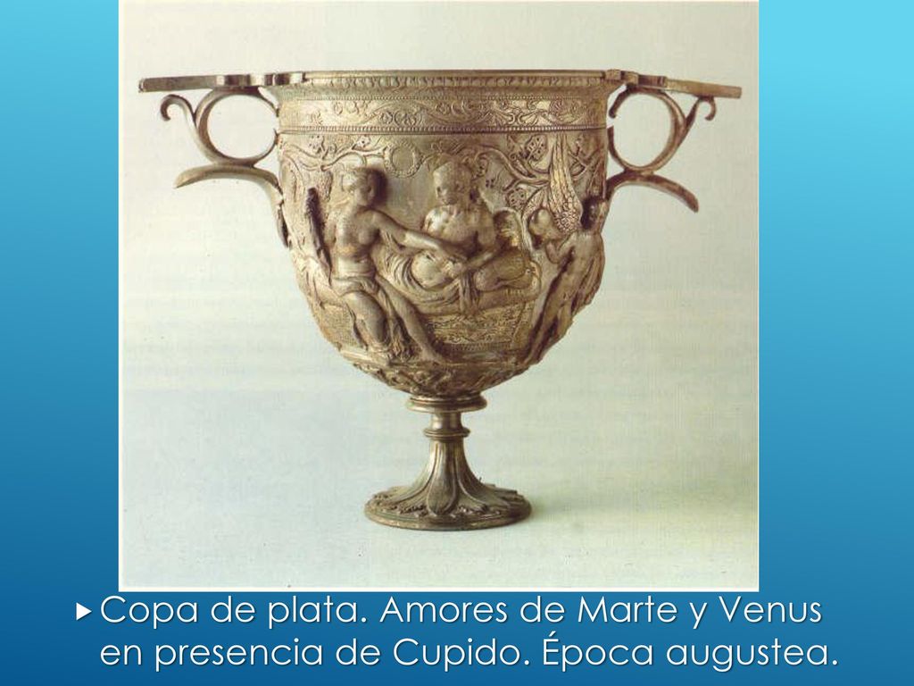 Copa de plata. Amores de Marte y Venus en presencia de Cupido