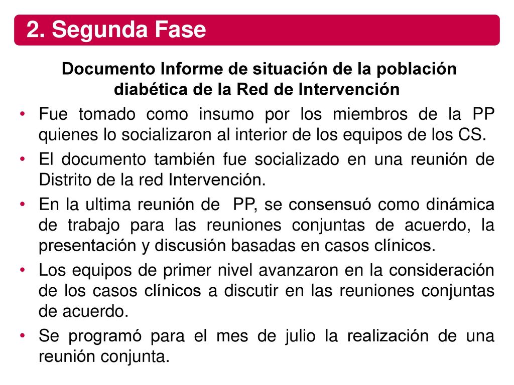 2. Segunda Fase Documento Informe de situación de la población diabética de la Red de Intervención.