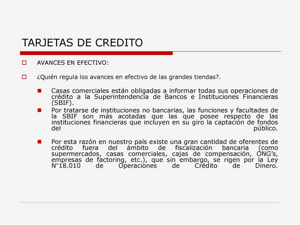 TARJETAS DE CREDITO AVANCES EN EFECTIVO: ¿Quién regula los avances en efectivo de las grandes tiendas .
