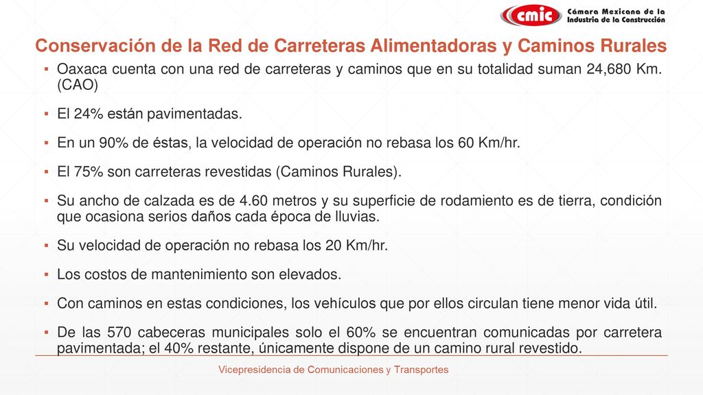 Conservación de la Red de Carreteras Alimentadoras y Caminos Rurales
