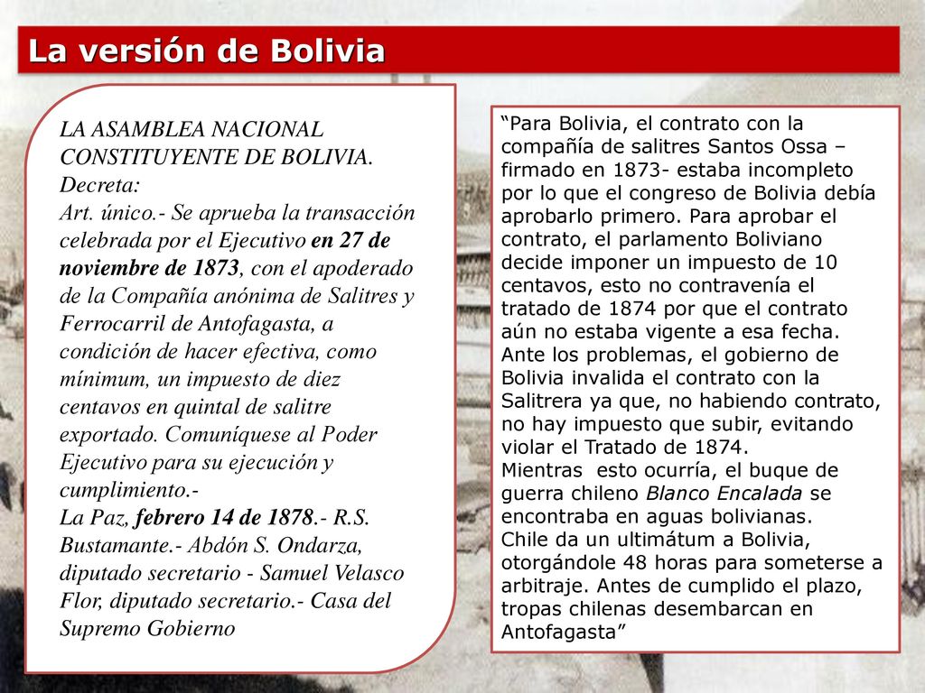 La versión de Bolivia LA ASAMBLEA NACIONAL CONSTITUYENTE DE BOLIVIA. Decreta: