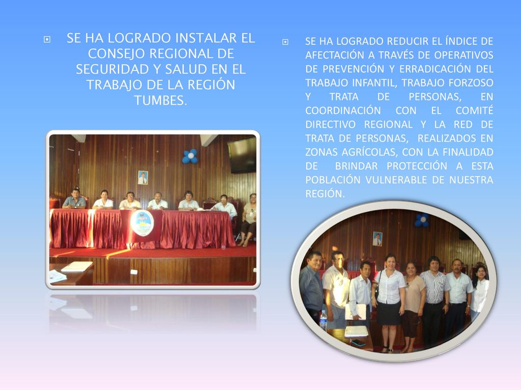 SE HA LOGRADO INSTALAR EL CONSEJO REGIONAL DE SEGURIDAD Y SALUD EN EL TRABAJO DE LA REGIÓN TUMBES.