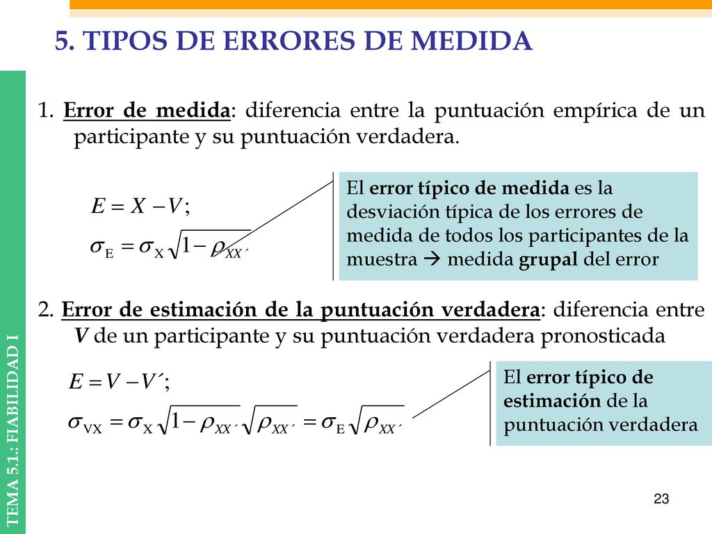 5. TIPOS DE ERRORES DE MEDIDA