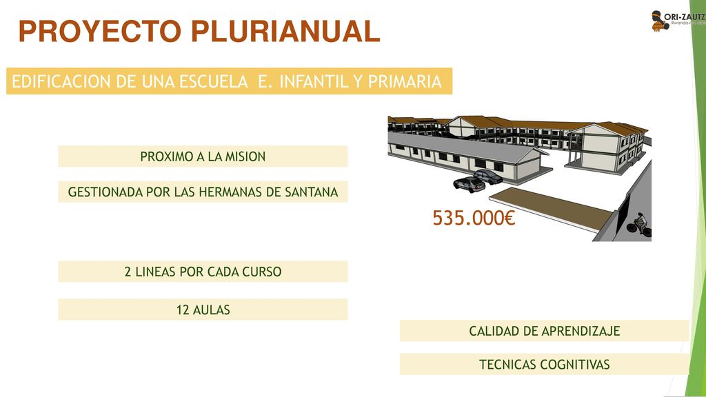 PROYECTO PLURIANUAL EDIFICACION DE UNA ESCUELA E. INFANTIL Y PRIMARIA. PROXIMO A LA MISION. GESTIONADA POR LAS HERMANAS DE SANTANA.