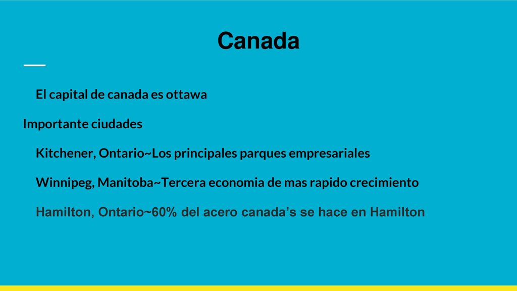 Canada El capital de canada es ottawa Importante ciudades