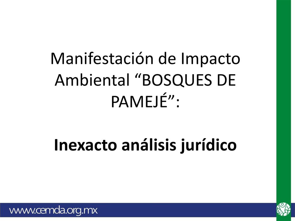 Manifestación de Impacto Ambiental BOSQUES DE PAMEJÉ : Inexacto análisis jurídico
