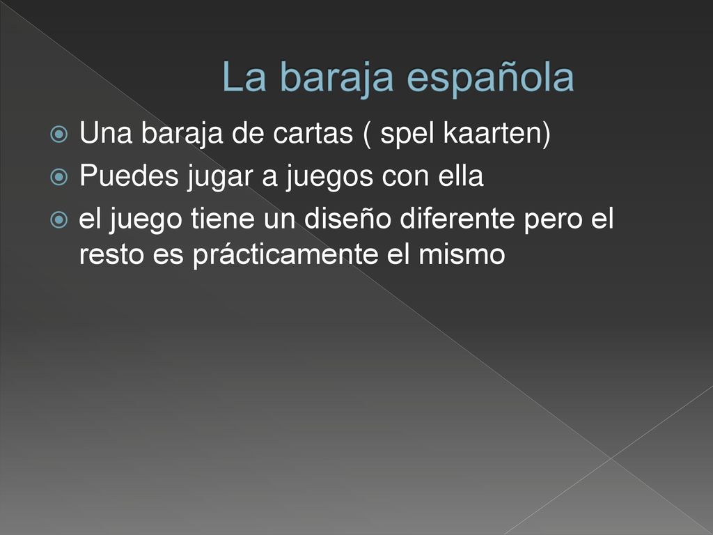 La baraja española Una baraja de cartas ( spel kaarten)
