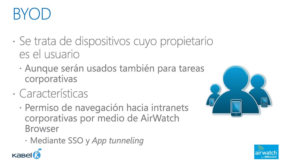 BYOD Se trata de dispositivos cuyo propietario es el usuario