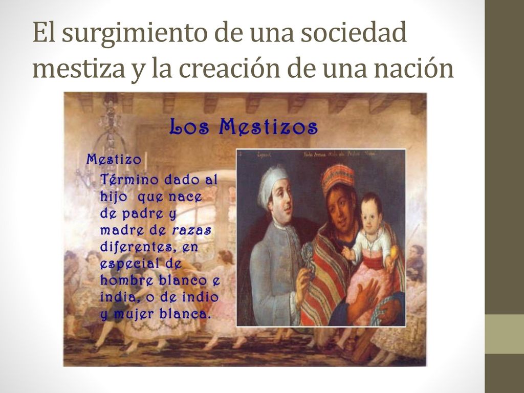 El surgimiento de una sociedad mestiza y la creación de una nación