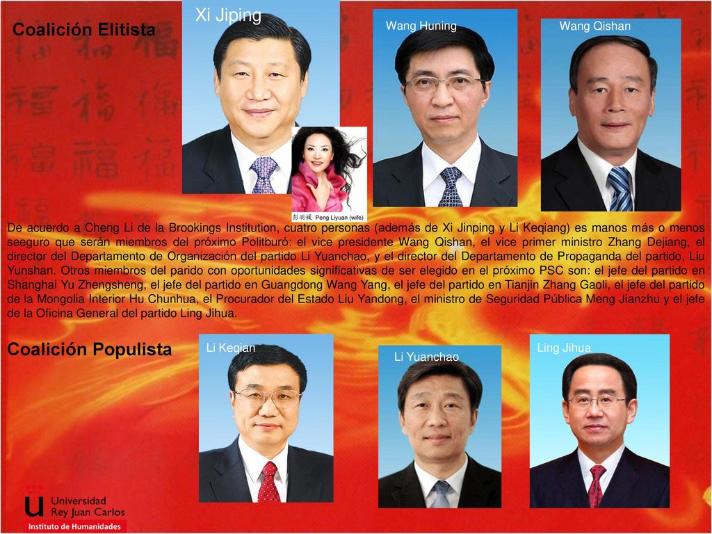 Xi Jiping Coalición Elitista Coalición Populista Wang Huning