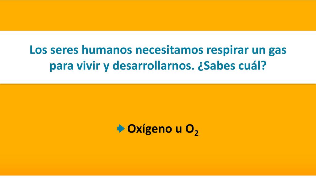 Los seres humanos necesitamos respirar un gas para vivir y desarrollarnos. ¿Sabes cuál