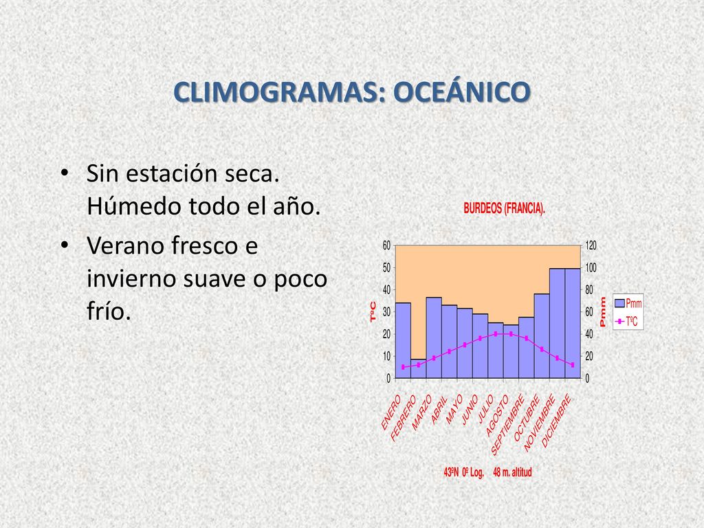 MEDITERRÁNEO Estación seca en verano. Verano cálido e invierno suave.