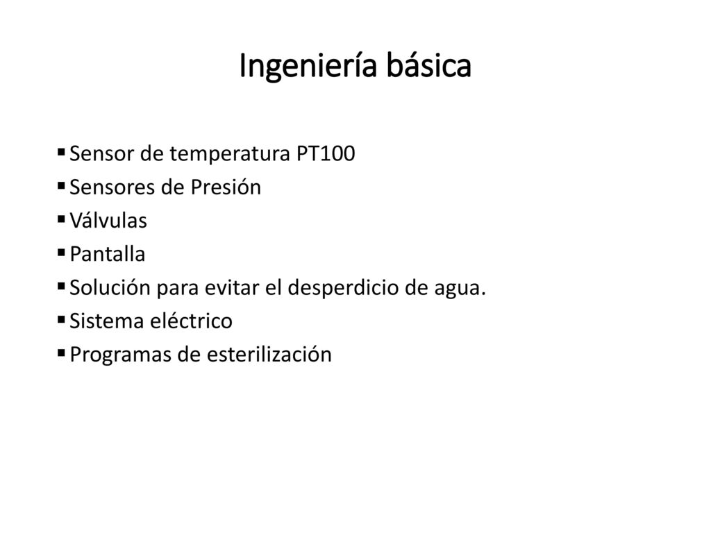 Ingeniería básica Sensor de temperatura PT100 Sensores de Presión