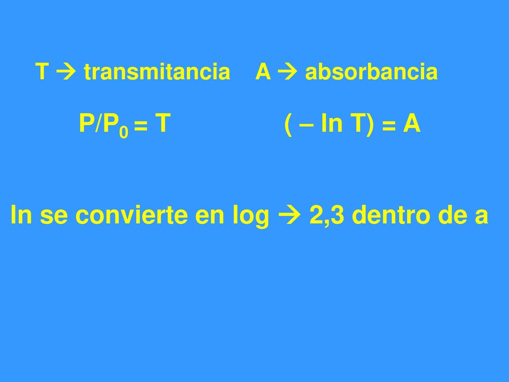 ln se convierte en log  2,3 dentro de a