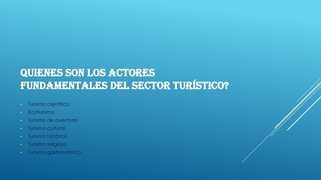Quienes son los actores fundamentales del sector turístico
