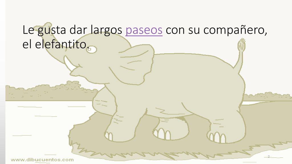 Le gusta dar largos paseos con su compañero, el elefantito.
