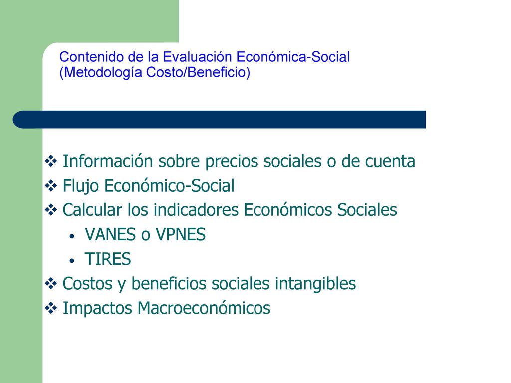 Información sobre precios sociales o de cuenta Flujo Económico-Social
