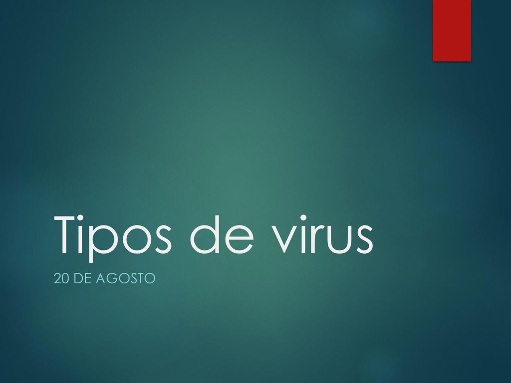 Tipos de virus 20 de agosto