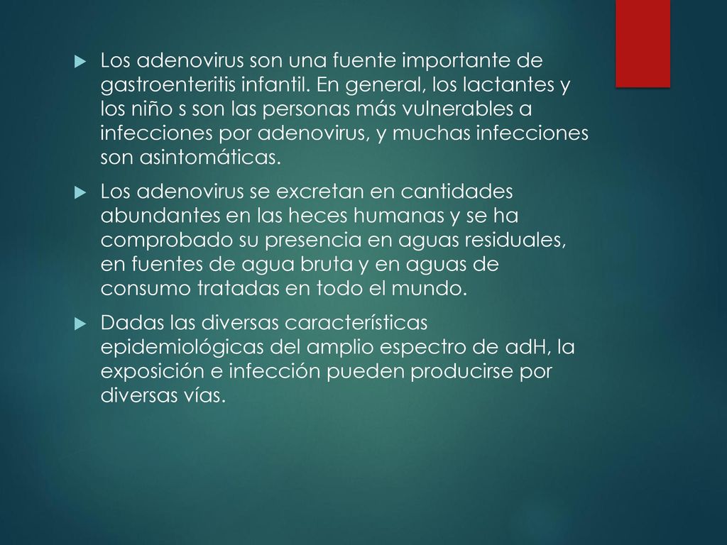 Los adenovirus son una fuente importante de gastroenteritis infantil