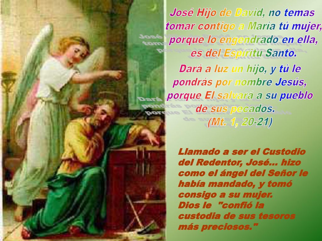 José Hijo de David, no temas tomar contigo a María tú mujer,