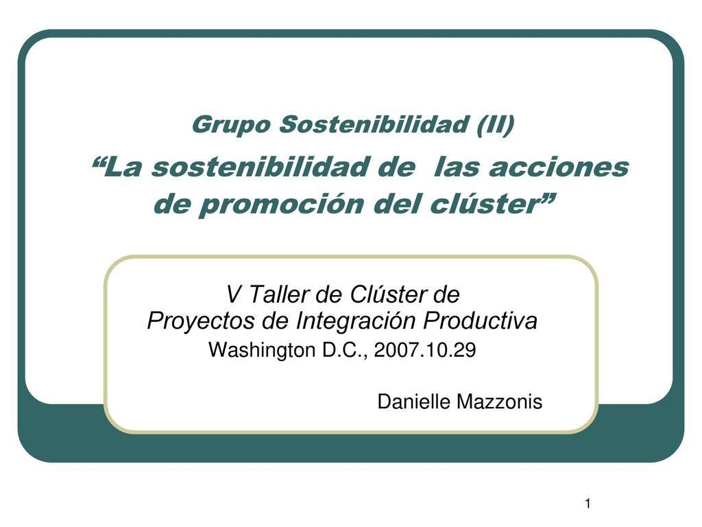 V Taller de Clúster de Proyectos de Integración Productiva