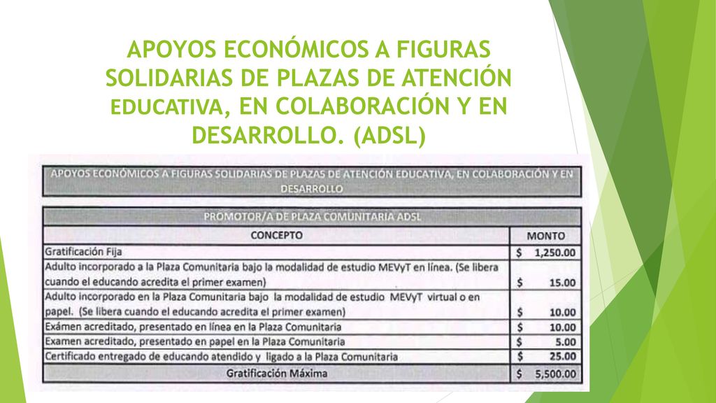 APOYOS ECONÓMICOS A FIGURAS SOLIDARIAS DE PLAZAS DE ATENCIÓN EDUCATIVA, EN COLABORACIÓN Y EN DESARROLLO.