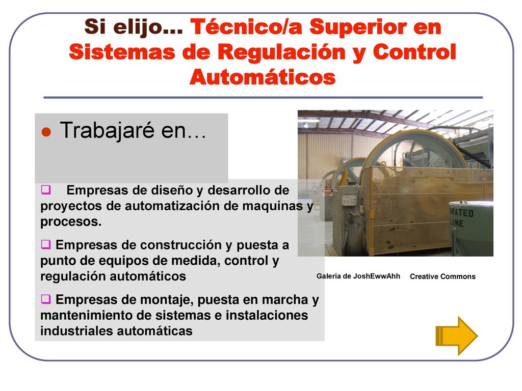 Si elijo… Técnico/a Superior en Sistemas de Regulación y Control Automáticos