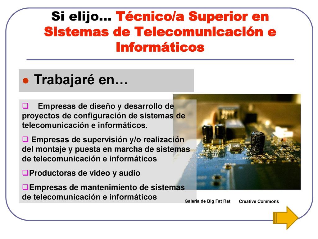 Si elijo… Técnico/a Superior en Sistemas de Telecomunicación e Informáticos