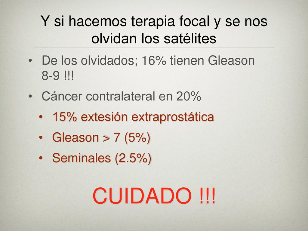 Y si hacemos terapia focal y se nos olvidan los satélites