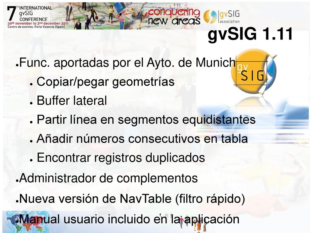 gvSIG 1.11 Func. aportadas por el Ayto. de Munich